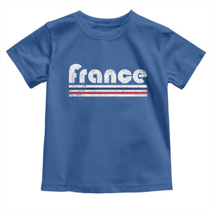 Vintage France Flag Distressed Retro Graphic Toddler T Shirt Patriotic French Heritage Pride Gift TS02 Royal Blue Print Your Wear