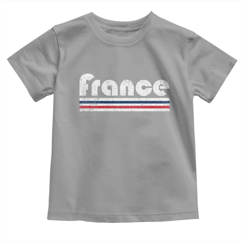 Vintage France Flag Distressed Retro Graphic Toddler T Shirt Patriotic French Heritage Pride Gift TS02 Sport Gray Print Your Wear