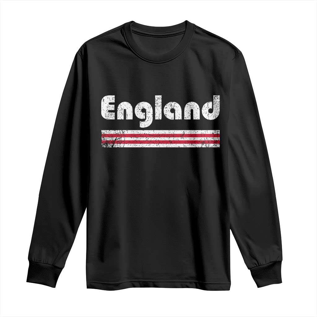 Vintage England Retro Distressed Graphic Long Sleeve Shirt Patriotic English Heritage Pride Souvenir TS02 Black Print Your Wear