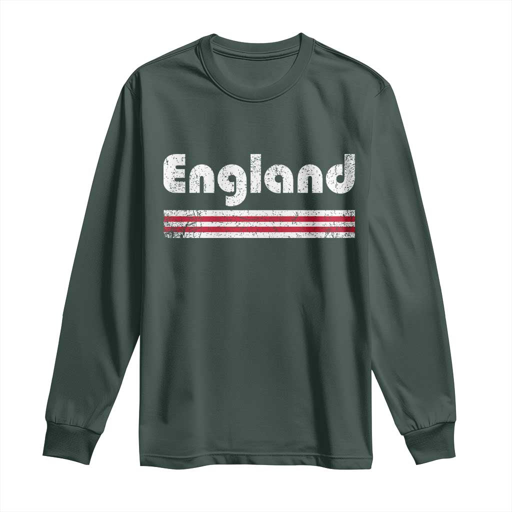 Vintage England Retro Distressed Graphic Long Sleeve Shirt Patriotic English Heritage Pride Souvenir TS02 Dark Forest Green Print Your Wear