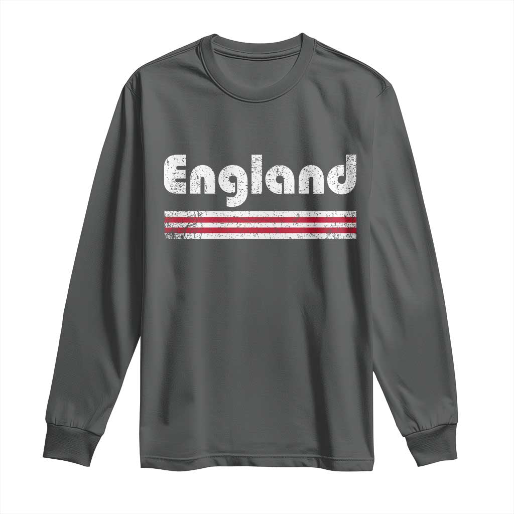 Vintage England Retro Distressed Graphic Long Sleeve Shirt Patriotic English Heritage Pride Souvenir TS02 Dark Heather Print Your Wear