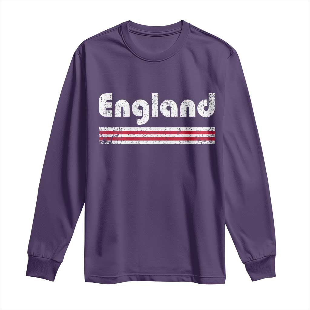 Vintage England Retro Distressed Graphic Long Sleeve Shirt Patriotic English Heritage Pride Souvenir TS02 Purple Print Your Wear