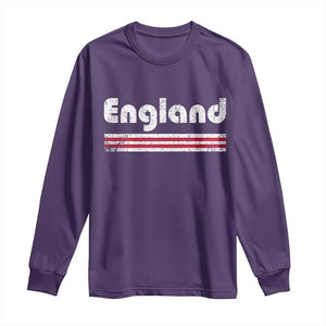 Vintage England Retro Distressed Graphic Long Sleeve Shirt Patriotic English Heritage Pride Souvenir TS02 Purple Print Your Wear