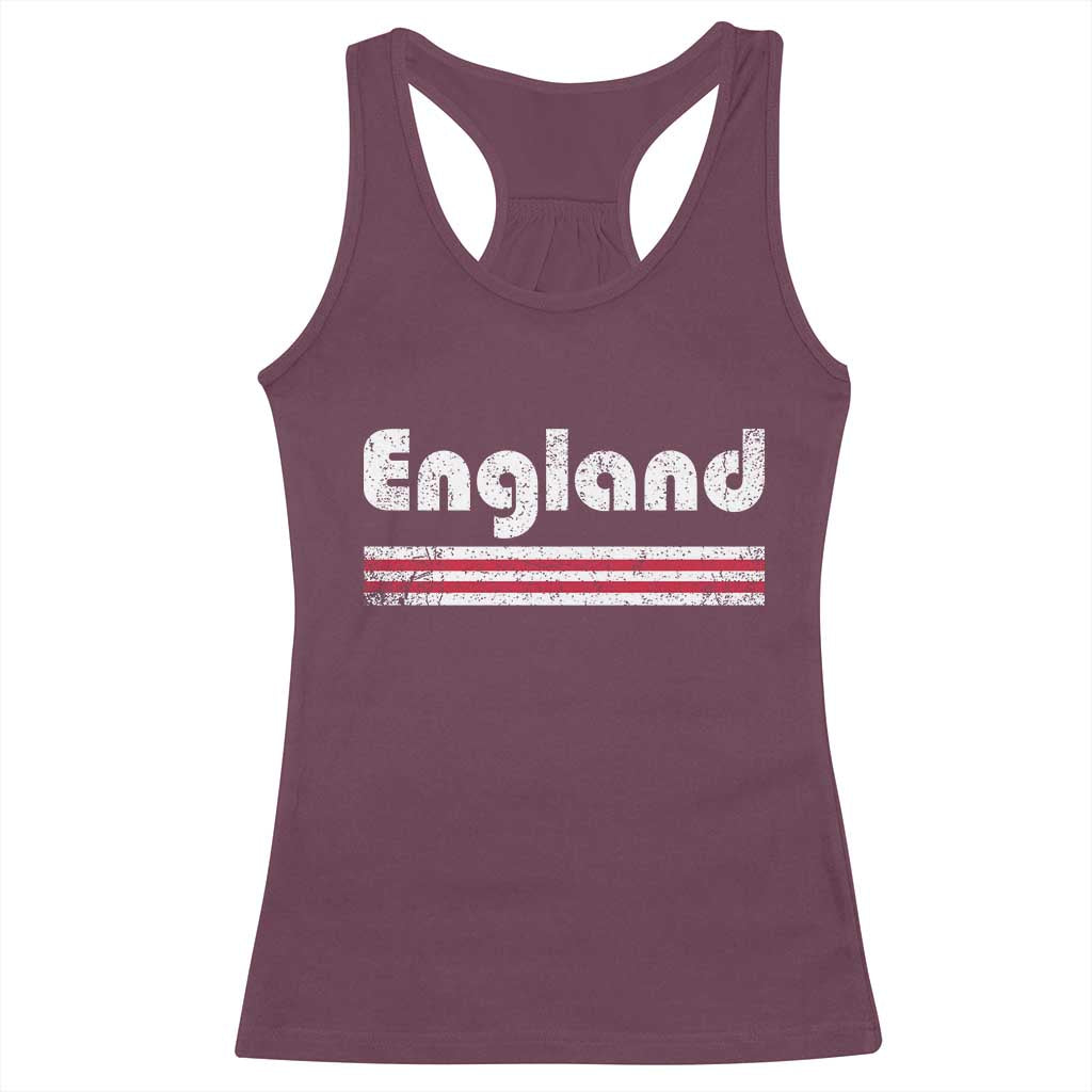 Vintage England Retro Distressed Graphic Racerback Tank Top Patriotic English Heritage Pride Souvenir TS02 Maroon Print Your Wear