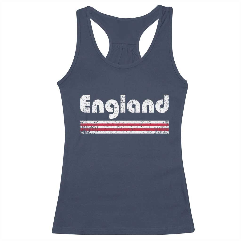 Vintage England Retro Distressed Graphic Racerback Tank Top Patriotic English Heritage Pride Souvenir TS02 Navy Print Your Wear