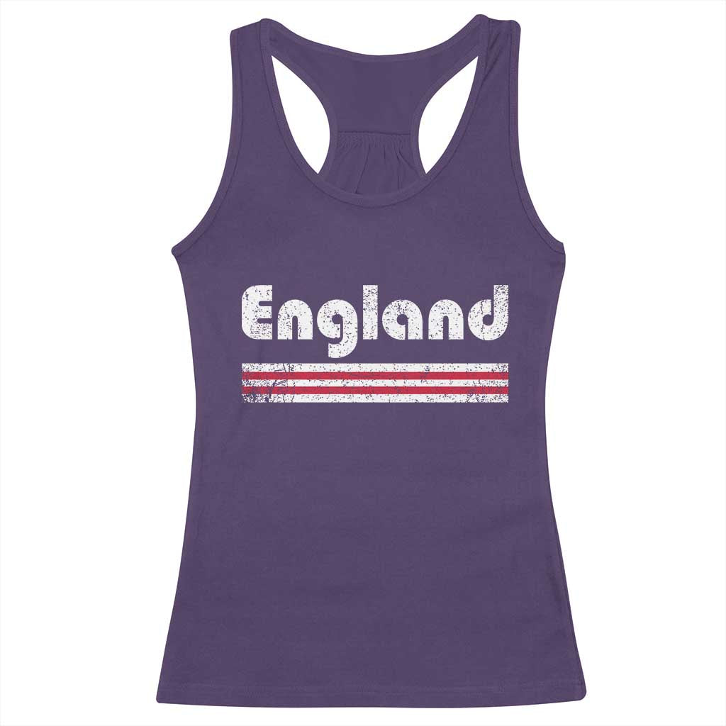 Vintage England Retro Distressed Graphic Racerback Tank Top Patriotic English Heritage Pride Souvenir TS02 Purple Print Your Wear