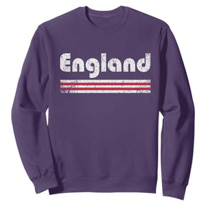 Vintage England Retro Distressed Graphic Sweatshirt Patriotic English Heritage Pride Souvenir TS02 Purple Print Your Wear