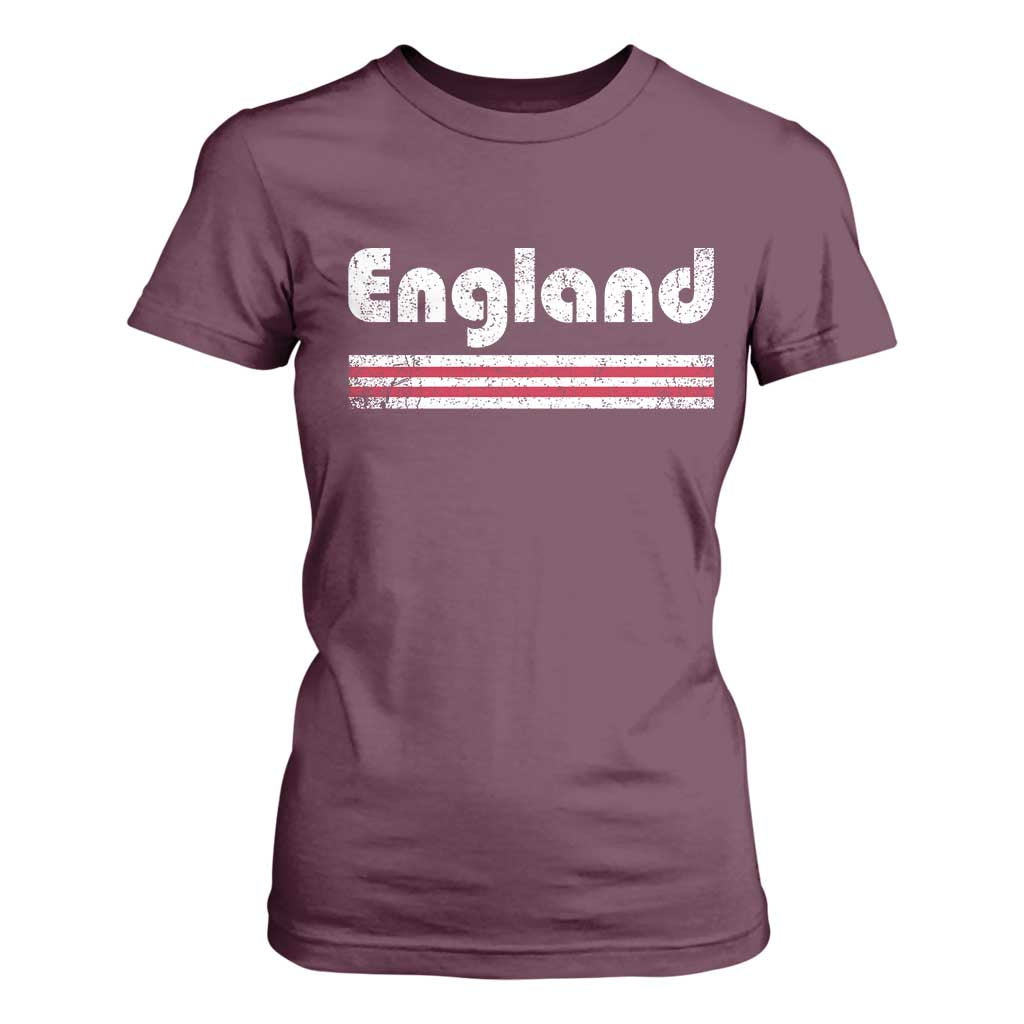 Vintage England Retro Distressed Graphic T Shirt For Women Patriotic English Heritage Pride Souvenir TS02 Maroon Print Your Wear