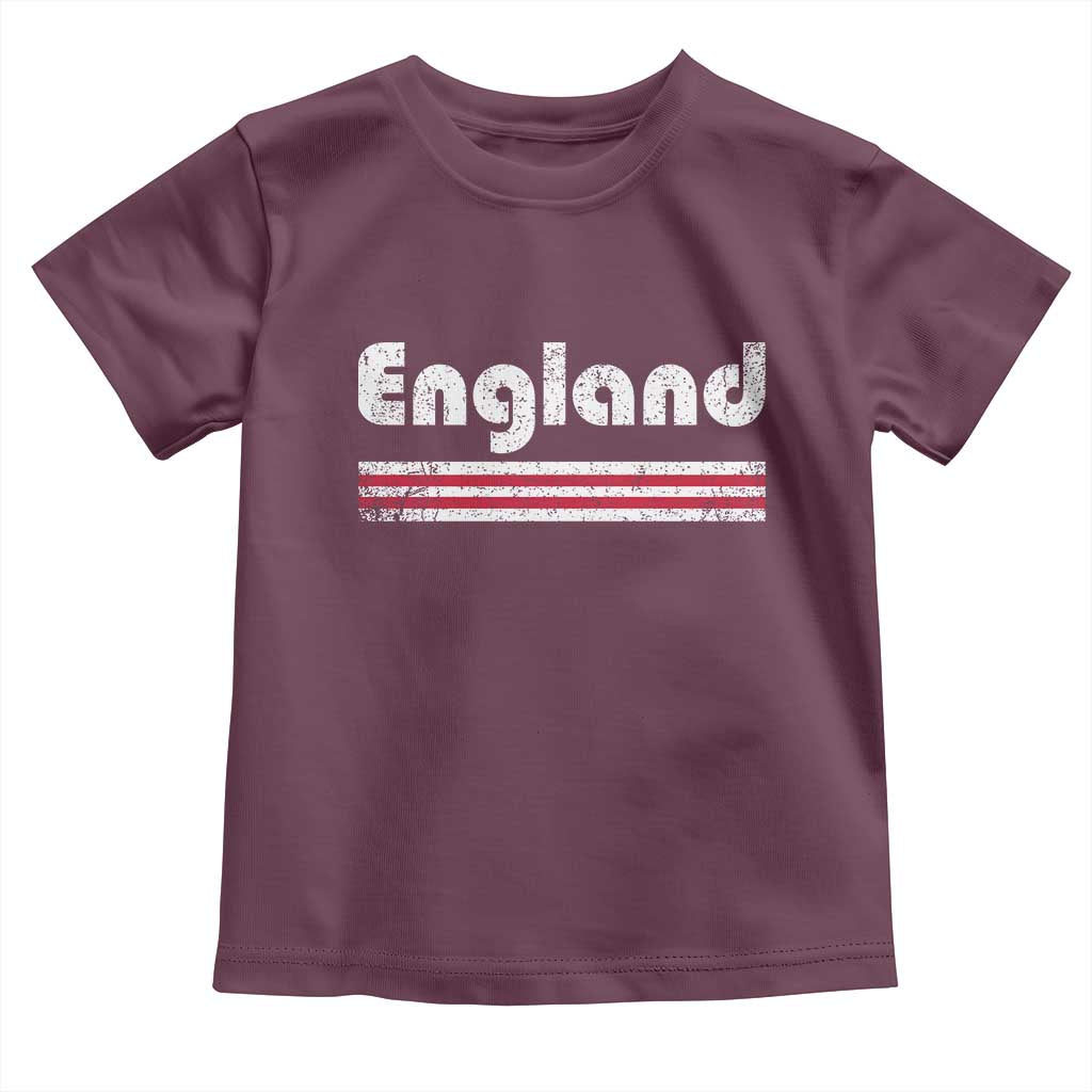 Vintage England Retro Distressed Graphic Toddler T Shirt Patriotic English Heritage Pride Souvenir TS02 Maroon Print Your Wear