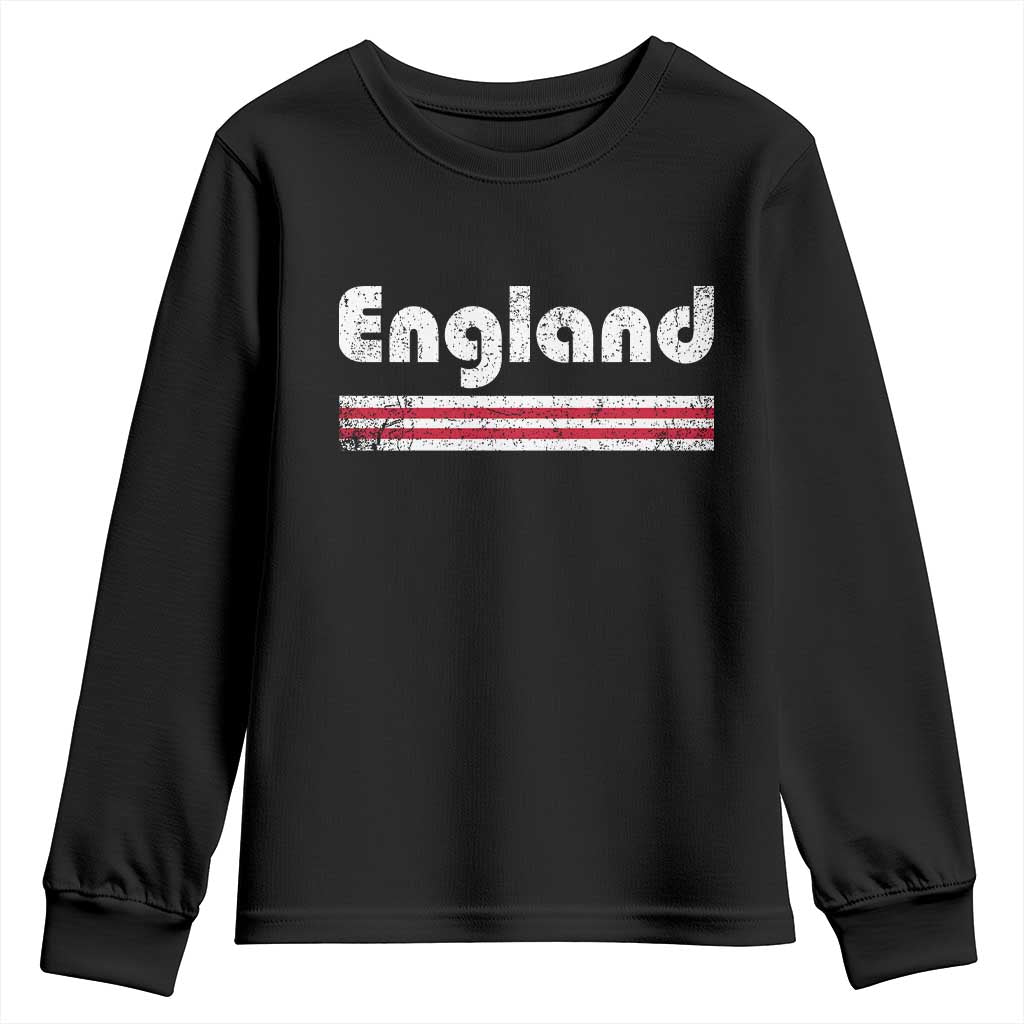 Vintage England Retro Distressed Graphic Youth Sweatshirt Patriotic English Heritage Pride Souvenir TS02 Black Print Your Wear