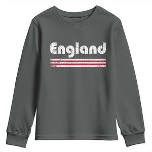 Vintage England Retro Distressed Graphic Youth Sweatshirt Patriotic English Heritage Pride Souvenir TS02 Dark Heather Print Your Wear