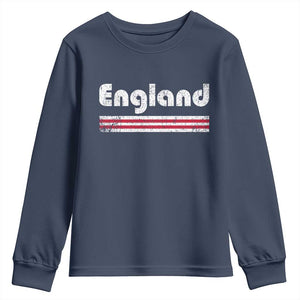 Vintage England Retro Distressed Graphic Youth Sweatshirt Patriotic English Heritage Pride Souvenir TS02 Navy Print Your Wear