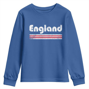 Vintage England Retro Distressed Graphic Youth Sweatshirt Patriotic English Heritage Pride Souvenir TS02 Royal Blue Print Your Wear