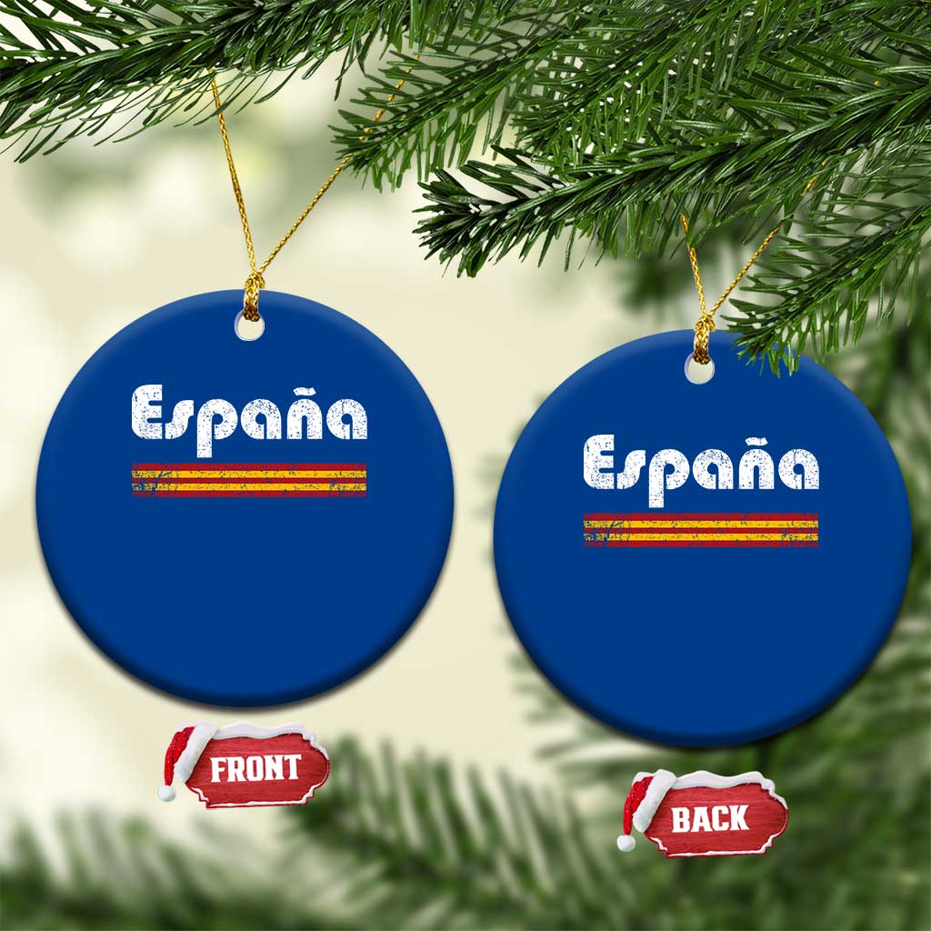 Vintage Espana Espanol Retro Distressed Graphic Ceramic Ornament Patriotic Spanish Spain Flag Heritage Pride Souvenir TS02 1pc Blue Print Your Wear