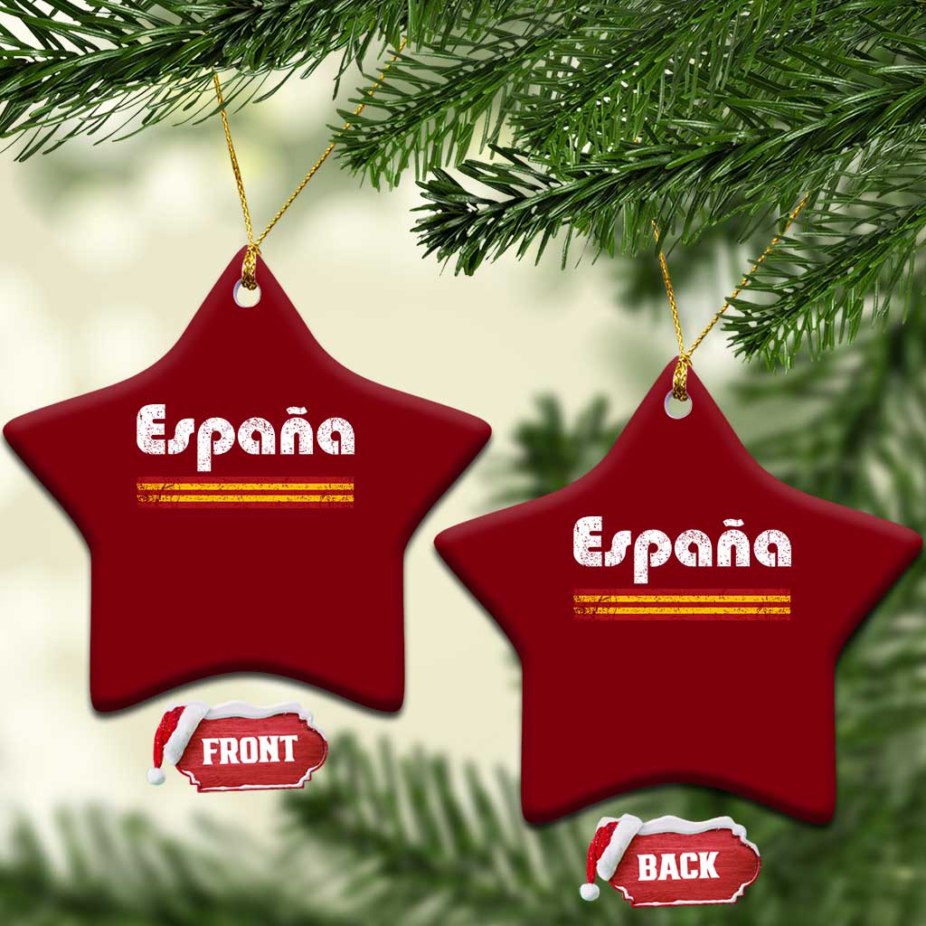 Vintage Espana Espanol Retro Distressed Graphic Ceramic Ornament Patriotic Spanish Spain Flag Heritage Pride Souvenir TS02 Print Your Wear