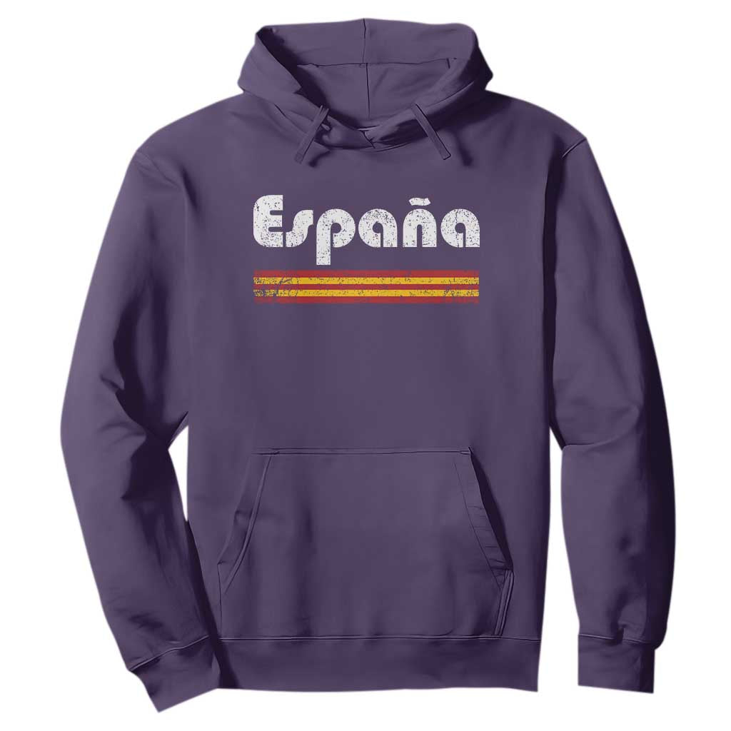 Vintage Espana Espanol Retro Distressed Graphic Hoodie Patriotic Spanish Spain Flag Heritage Pride Souvenir TS02 Purple Print Your Wear