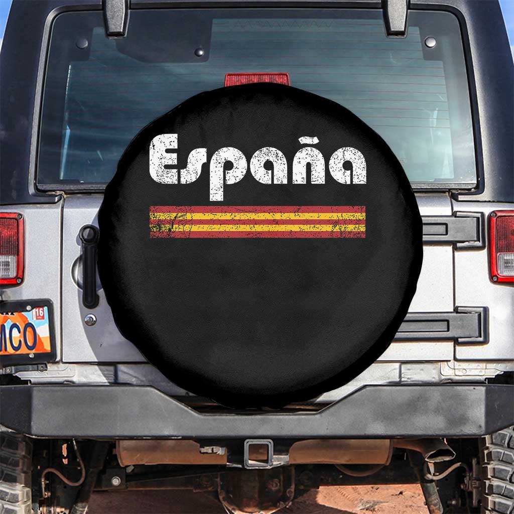 Vintage Espana Espanol Retro Distressed Graphic Spare Tire Cover Patriotic Spanish Spain Flag Heritage Pride Souvenir TS02 No hole Black Print Your Wear