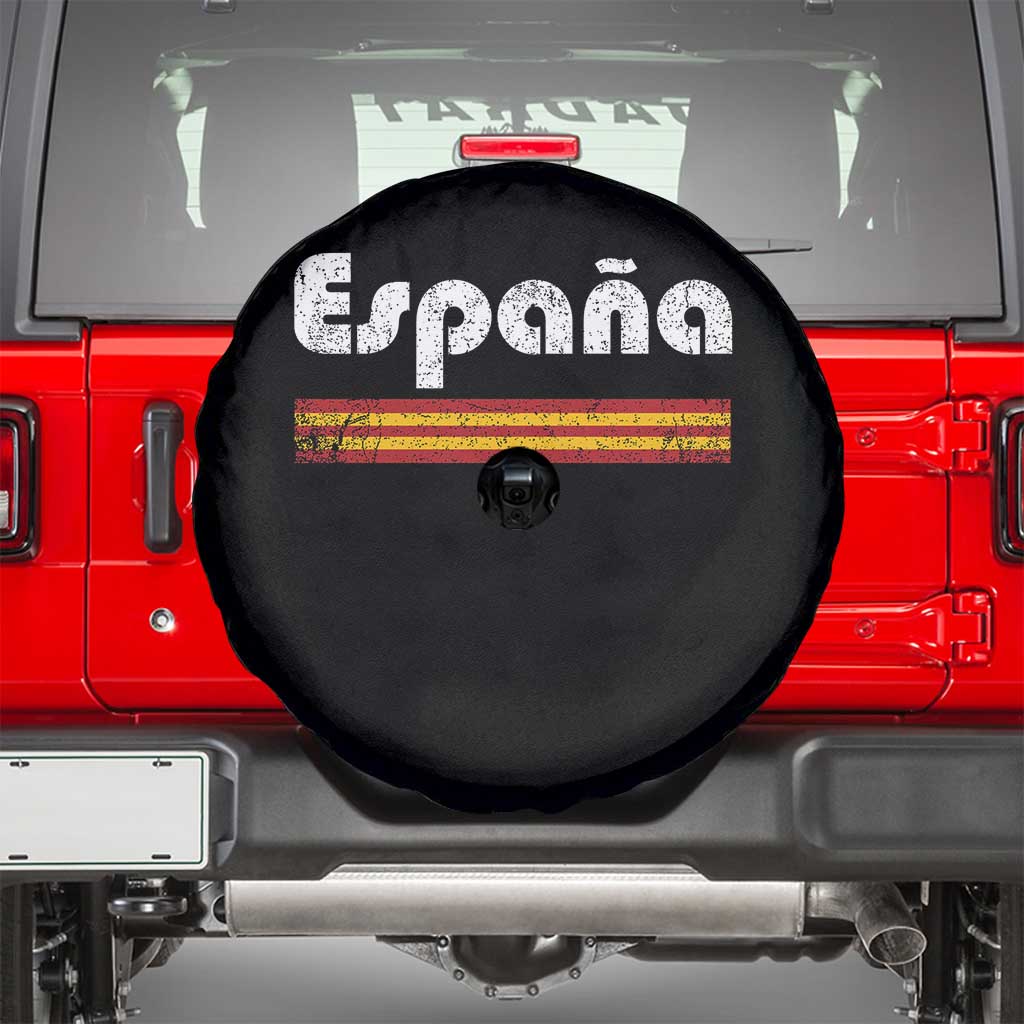 Vintage Espana Espanol Retro Distressed Graphic Spare Tire Cover Patriotic Spanish Spain Flag Heritage Pride Souvenir TS02 Black Print Your Wear