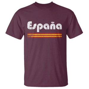 Vintage Espana Espanol Retro Distressed Graphic T Shirt Patriotic Spanish Spain Flag Heritage Pride Souvenir TS02 Maroon Print Your Wear