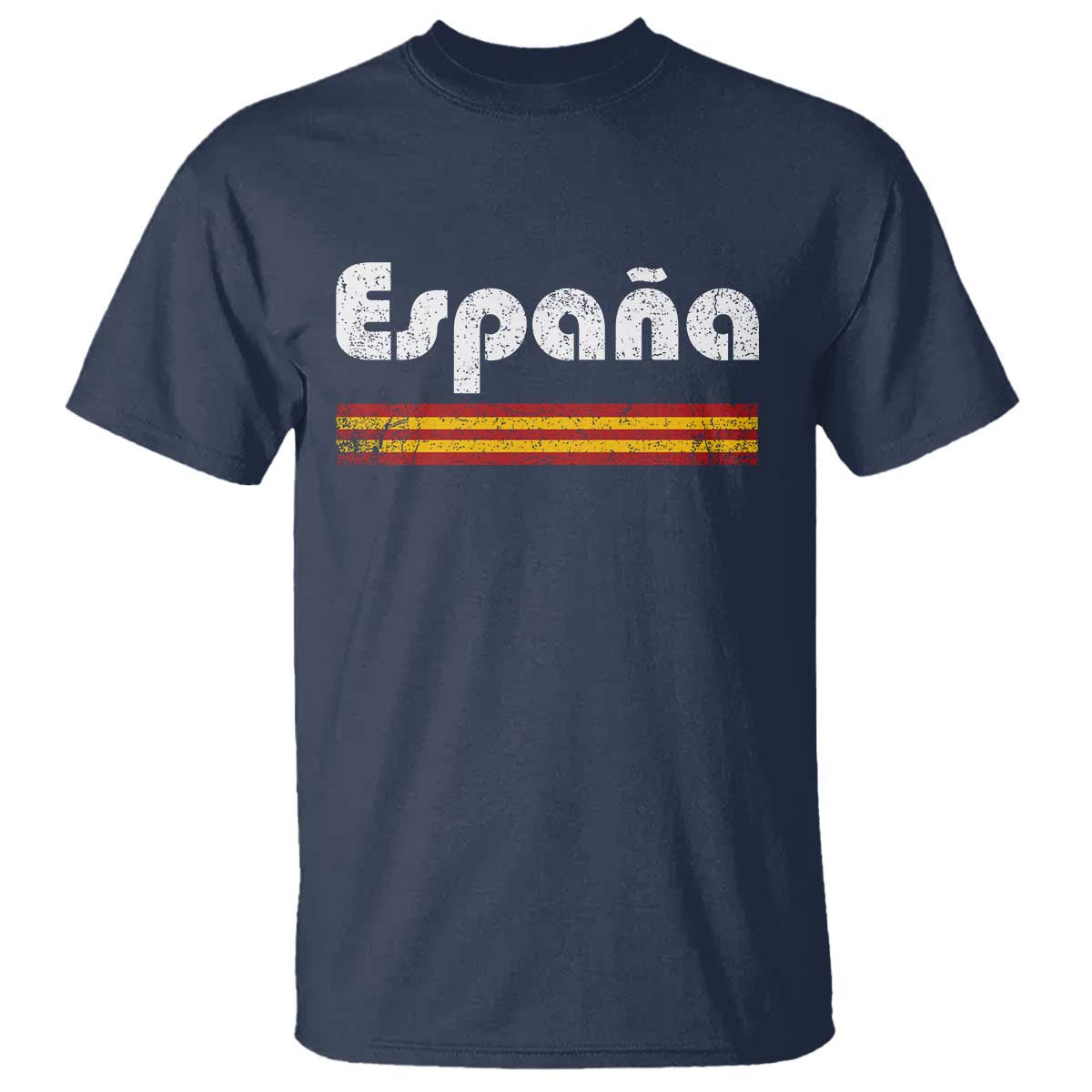 Vintage Espana Espanol Retro Distressed Graphic T Shirt Patriotic Spanish Spain Flag Heritage Pride Souvenir TS02 Navy Print Your Wear