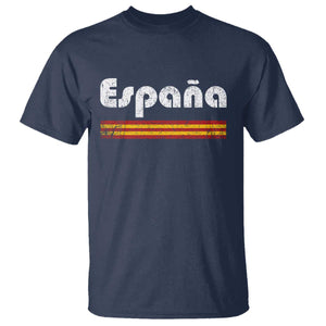 Vintage Espana Espanol Retro Distressed Graphic T Shirt Patriotic Spanish Spain Flag Heritage Pride Souvenir TS02 Navy Print Your Wear