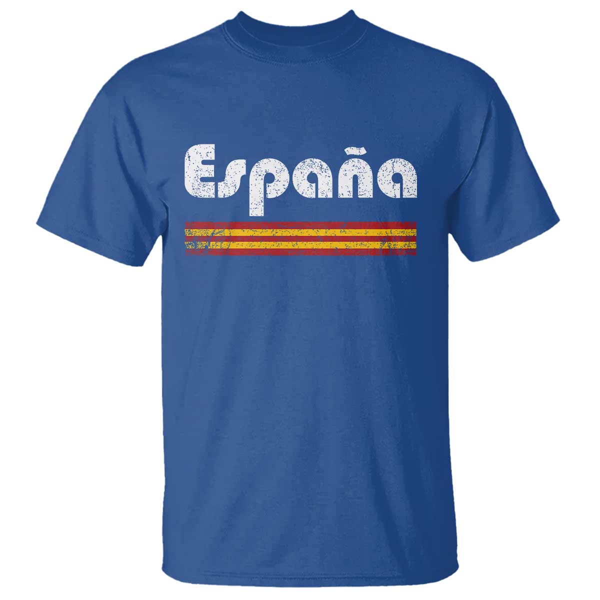 Vintage Espana Espanol Retro Distressed Graphic T Shirt Patriotic Spanish Spain Flag Heritage Pride Souvenir TS02 Royal Blue Print Your Wear