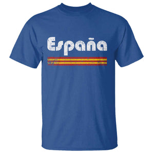 Vintage Espana Espanol Retro Distressed Graphic T Shirt Patriotic Spanish Spain Flag Heritage Pride Souvenir TS02 Royal Blue Print Your Wear