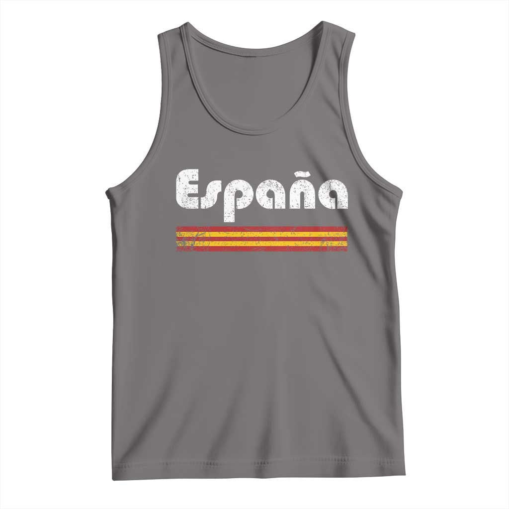 Vintage Espana Espanol Retro Distressed Graphic Tank Top Patriotic Spanish Spain Flag Heritage Pride Souvenir TS02 Deep Heather Print Your Wear