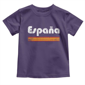 Vintage Espana Espanol Retro Distressed Graphic Toddler T Shirt Patriotic Spanish Spain Flag Heritage Pride Souvenir TS02 Purple Print Your Wear