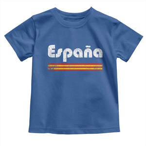 Vintage Espana Espanol Retro Distressed Graphic Toddler T Shirt Patriotic Spanish Spain Flag Heritage Pride Souvenir TS02 Royal Blue Print Your Wear