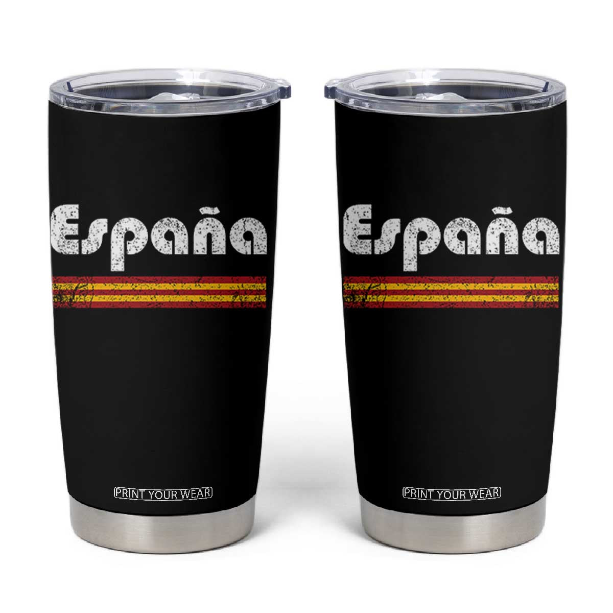 Vintage Espana Espanol Retro Distressed Graphic Tumbler Cup Patriotic Spanish Spain Flag Heritage Pride Souvenir TS02 Black Print Your Wear