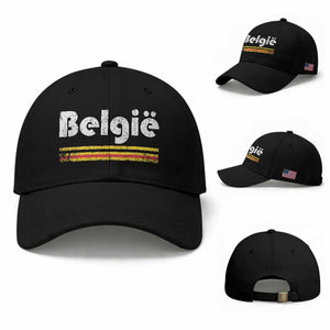 Retro Belgie Belgium Flag Distressed Graphic in Dutch Baseball Cap Proud Belgian Heritage and Country Roots Pride Gift TS02 Baseball Cap Universal Fit Black Print Your Wear