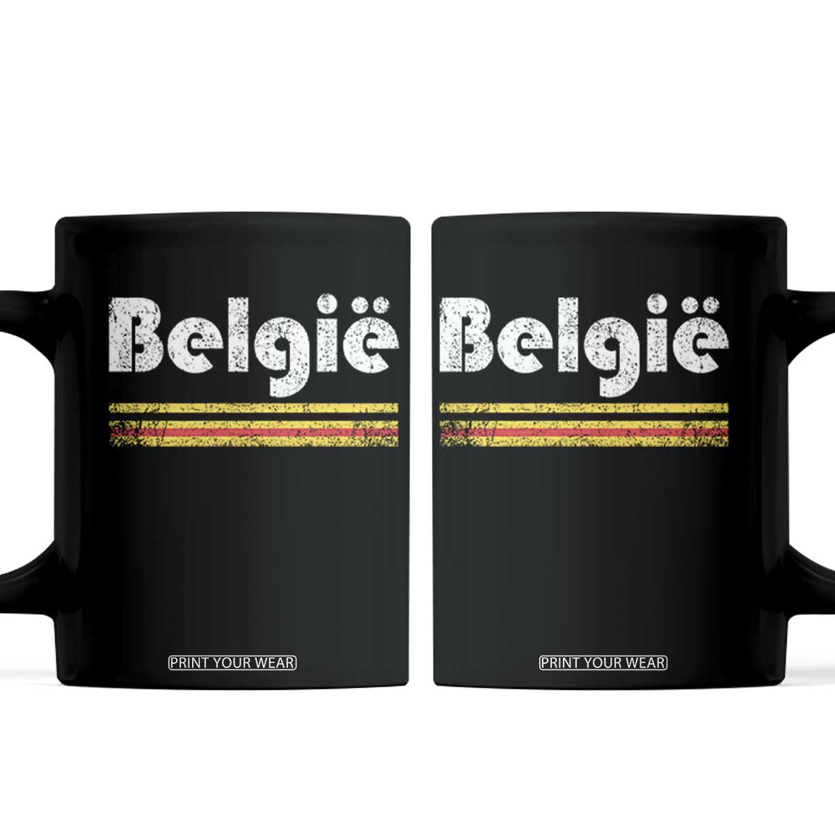 Retro Belgie Belgium Flag Distressed Graphic in Dutch Coffee Mug Proud Belgian Heritage and Country Roots Pride Gift TS02 Black Print Your Wear