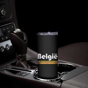 Retro Belgie Belgium Flag Distressed Graphic in Dutch Skinny Tumbler Proud Belgian Heritage and Country Roots Pride Gift TS02 Print Your Wear