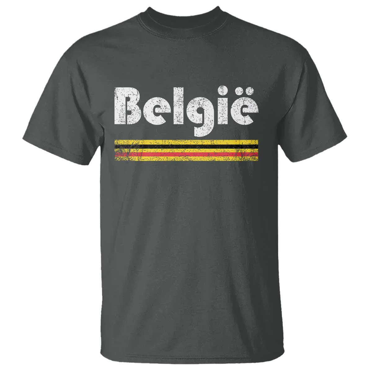 Retro Belgie Belgium Flag Distressed Graphic in Dutch T Shirt Proud Belgian Heritage and Country Roots Pride Gift TS02 Dark Heather Print Your Wear