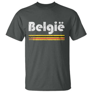 Retro Belgie Belgium Flag Distressed Graphic in Dutch T Shirt Proud Belgian Heritage and Country Roots Pride Gift TS02 Dark Heather Print Your Wear