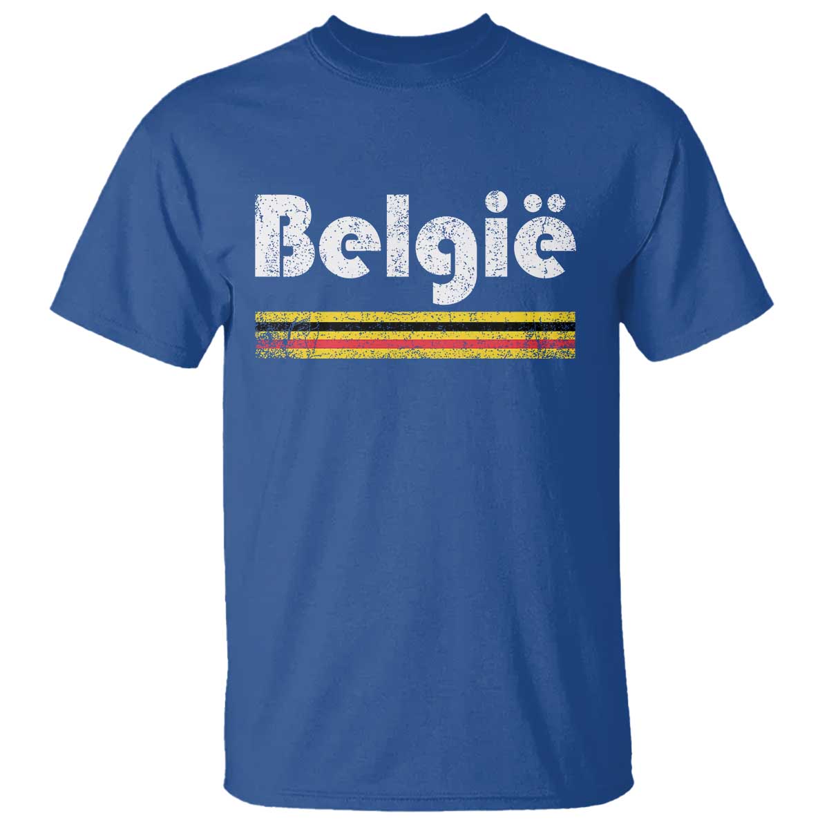 Retro Belgie Belgium Flag Distressed Graphic in Dutch T Shirt Proud Belgian Heritage and Country Roots Pride Gift TS02 Royal Blue Print Your Wear