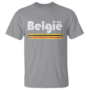 Retro Belgie Belgium Flag Distressed Graphic in Dutch T Shirt Proud Belgian Heritage and Country Roots Pride Gift TS02 Sport Gray Print Your Wear