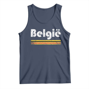 Retro Belgie Belgium Flag Distressed Graphic in Dutch Tank Top Proud Belgian Heritage and Country Roots Pride Gift TS02 Navy Print Your Wear