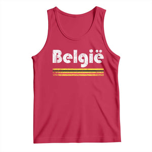 Retro Belgie Belgium Flag Distressed Graphic in Dutch Tank Top Proud Belgian Heritage and Country Roots Pride Gift TS02 Red Print Your Wear