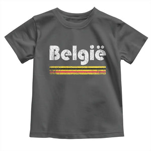 Retro Belgie Belgium Flag Distressed Graphic in Dutch Toddler T Shirt Proud Belgian Heritage and Country Roots Pride Gift TS02 Dark Heather Print Your Wear
