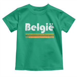 Retro Belgie Belgium Flag Distressed Graphic in Dutch Toddler T Shirt Proud Belgian Heritage and Country Roots Pride Gift TS02 Irish Green Print Your Wear