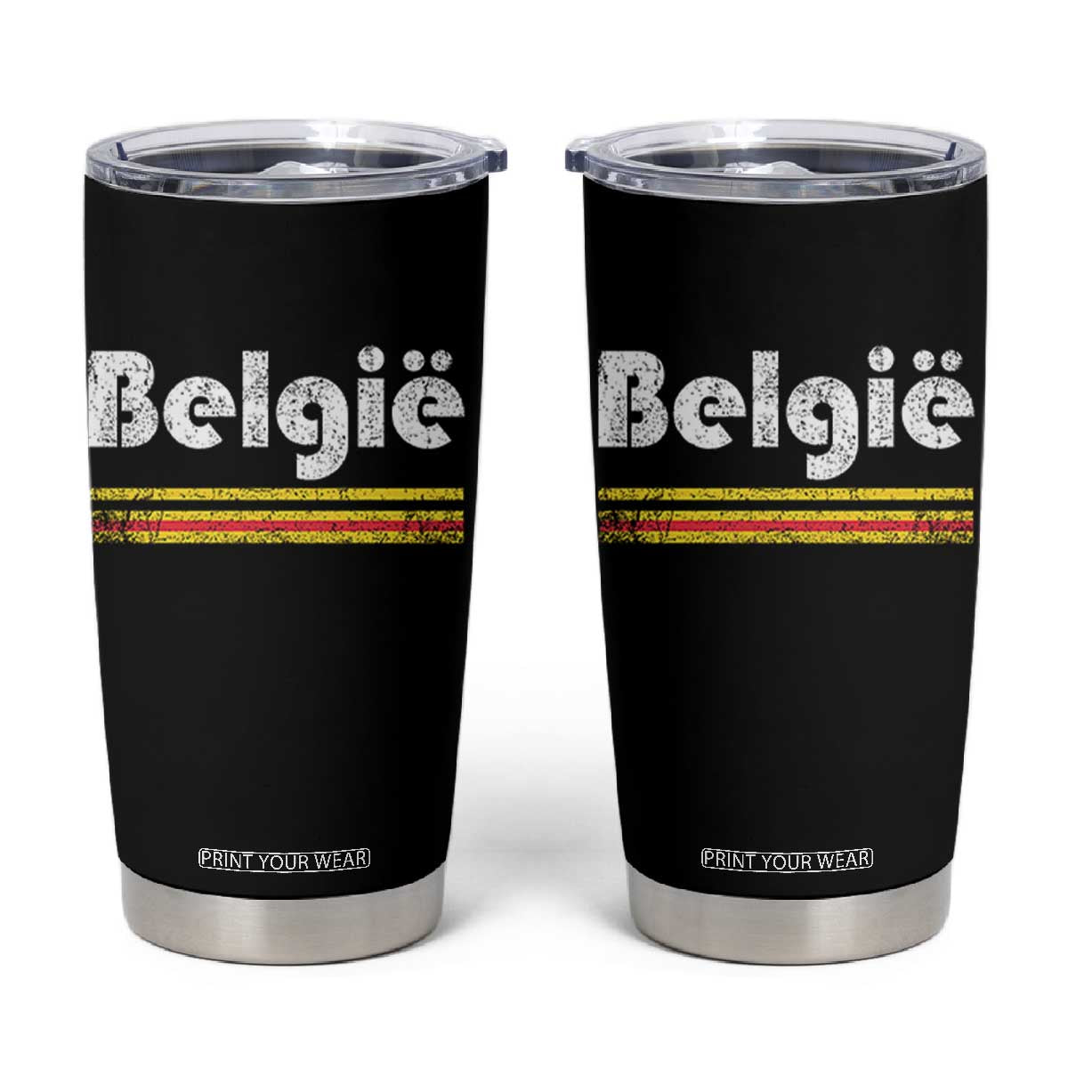 Retro Belgie Belgium Flag Distressed Graphic in Dutch Tumbler Cup Proud Belgian Heritage and Country Roots Pride Gift TS02 Black Print Your Wear