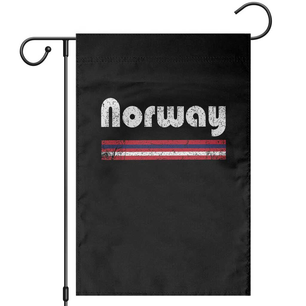 Vintage Norway Pride Distressed Norwegian Flag Typography Graphic Garden Flag TS02 Black Print Your Wear