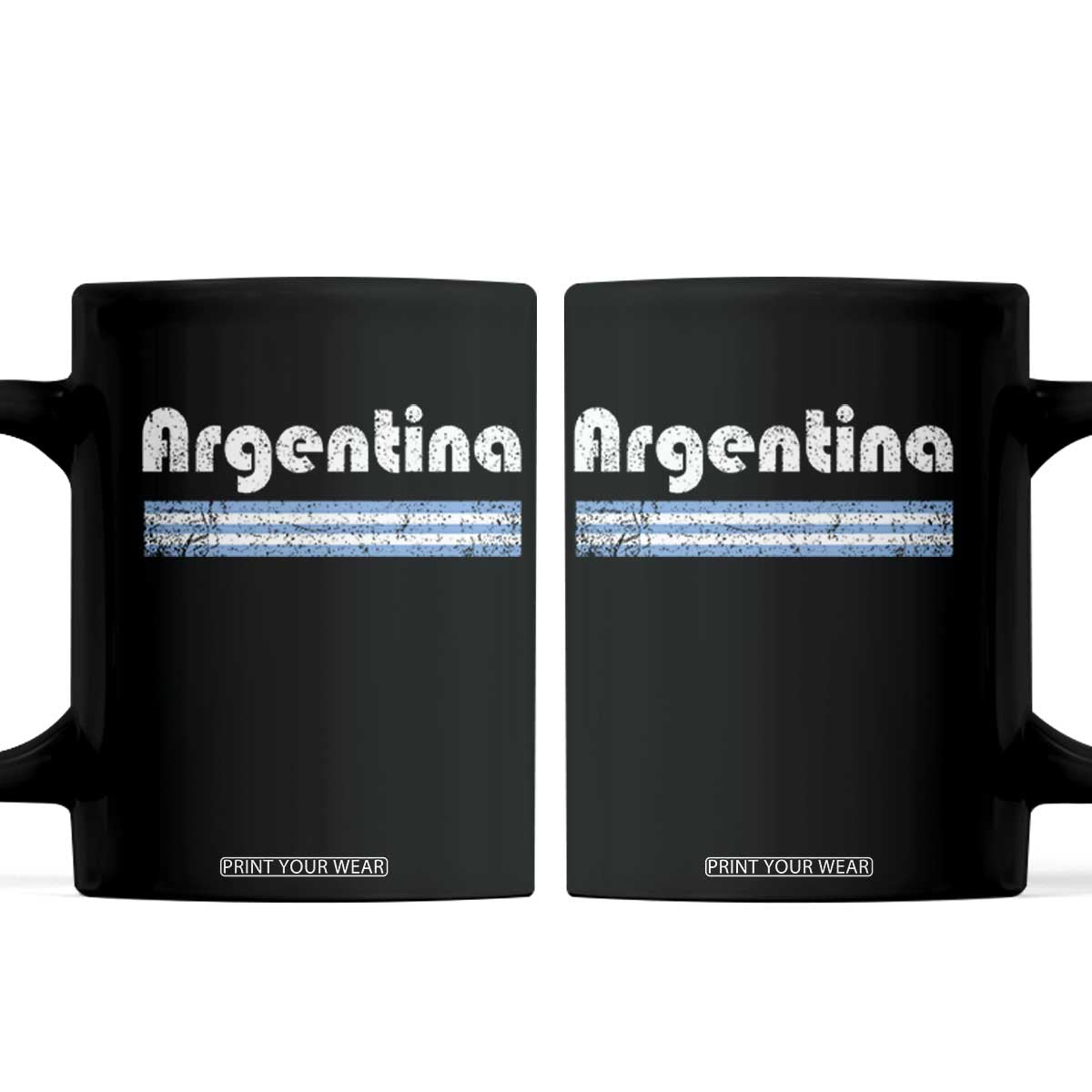 Vintage Argentina Retro Distressed Graphic Coffee Mug Patriotic Argentine Heritage Pride Souvenir TS02 Black Print Your Wear