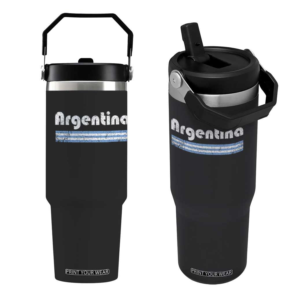 Vintage Argentina Retro Distressed Graphic Flip Straw Tumbler Patriotic Argentine Heritage Pride Souvenir TS02 One Size: 30 oz Black Print Your Wear
