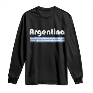 Vintage Argentina Retro Distressed Graphic Long Sleeve Shirt Patriotic Argentine Heritage Pride Souvenir TS02 Black Print Your Wear