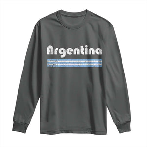 Vintage Argentina Retro Distressed Graphic Long Sleeve Shirt Patriotic Argentine Heritage Pride Souvenir TS02 Dark Heather Print Your Wear