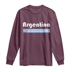 Vintage Argentina Retro Distressed Graphic Long Sleeve Shirt Patriotic Argentine Heritage Pride Souvenir TS02 Maroon Print Your Wear