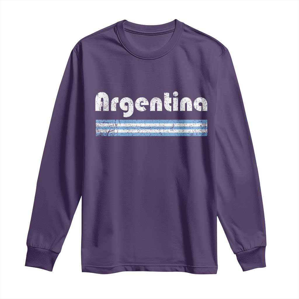 Vintage Argentina Retro Distressed Graphic Long Sleeve Shirt Patriotic Argentine Heritage Pride Souvenir TS02 Purple Print Your Wear
